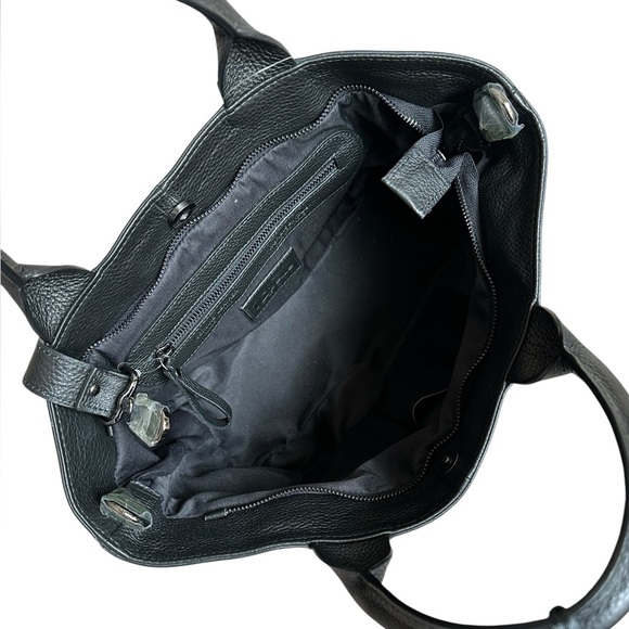 IO Pelle Italy Black Leather Skulls Tote Bag Large - Picture 4 of 9